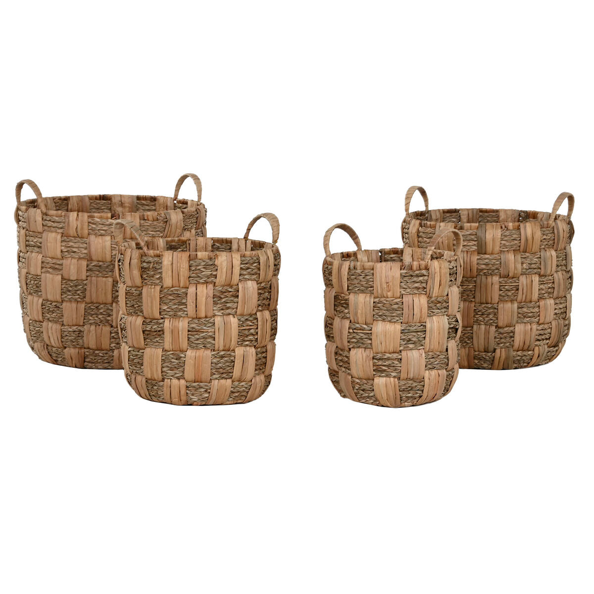 Basket set Home ESPRIT Natural Metal Water hyacinth (4 Pieces)-0