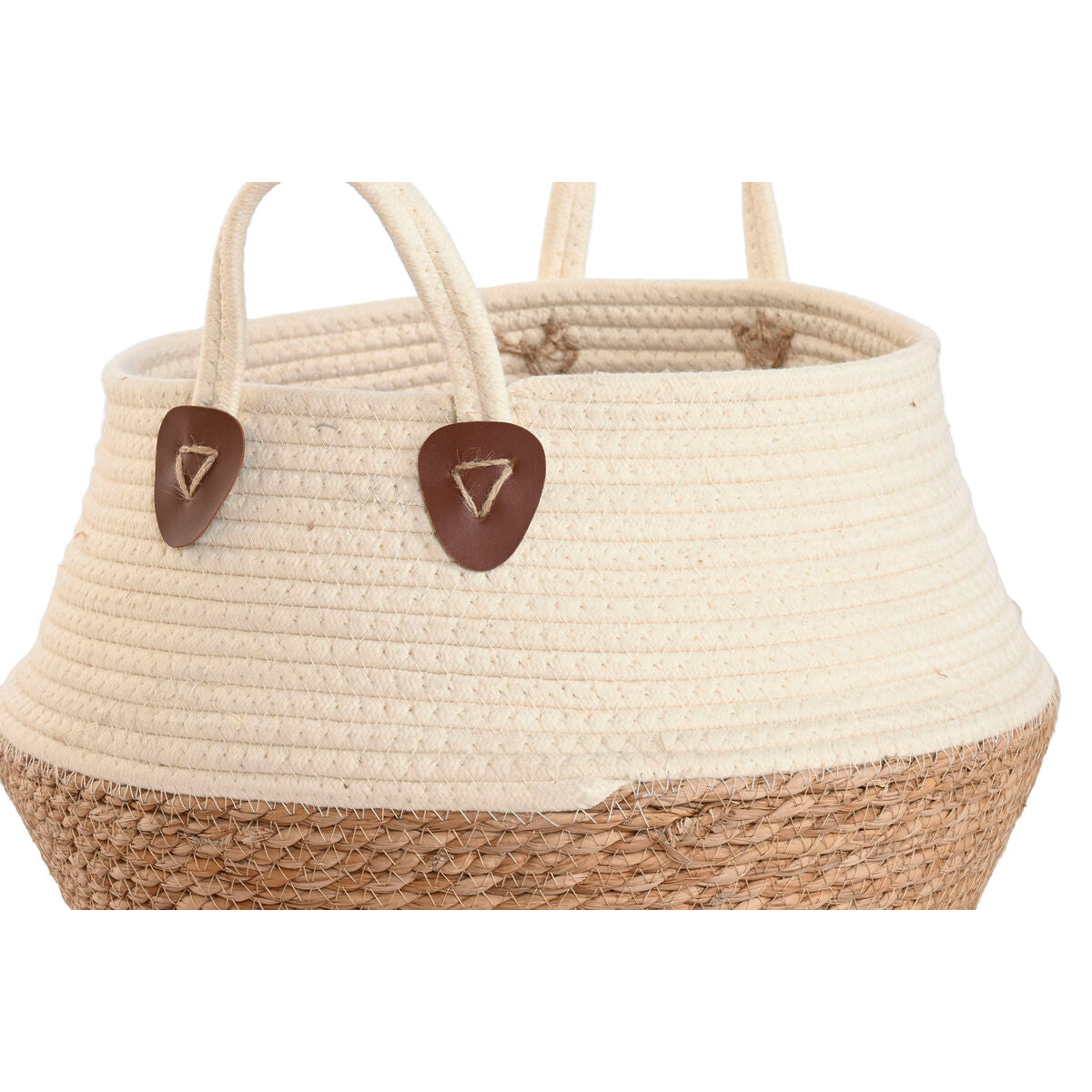 Decorative box Home ESPRIT Cream Natural Natural Fibre (3 Pieces)-3